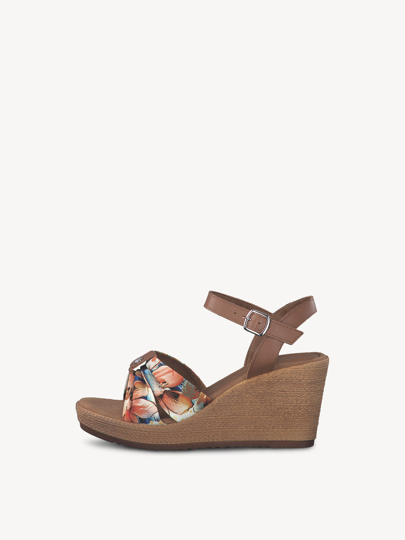 Sandale à talon en cuir - marron
