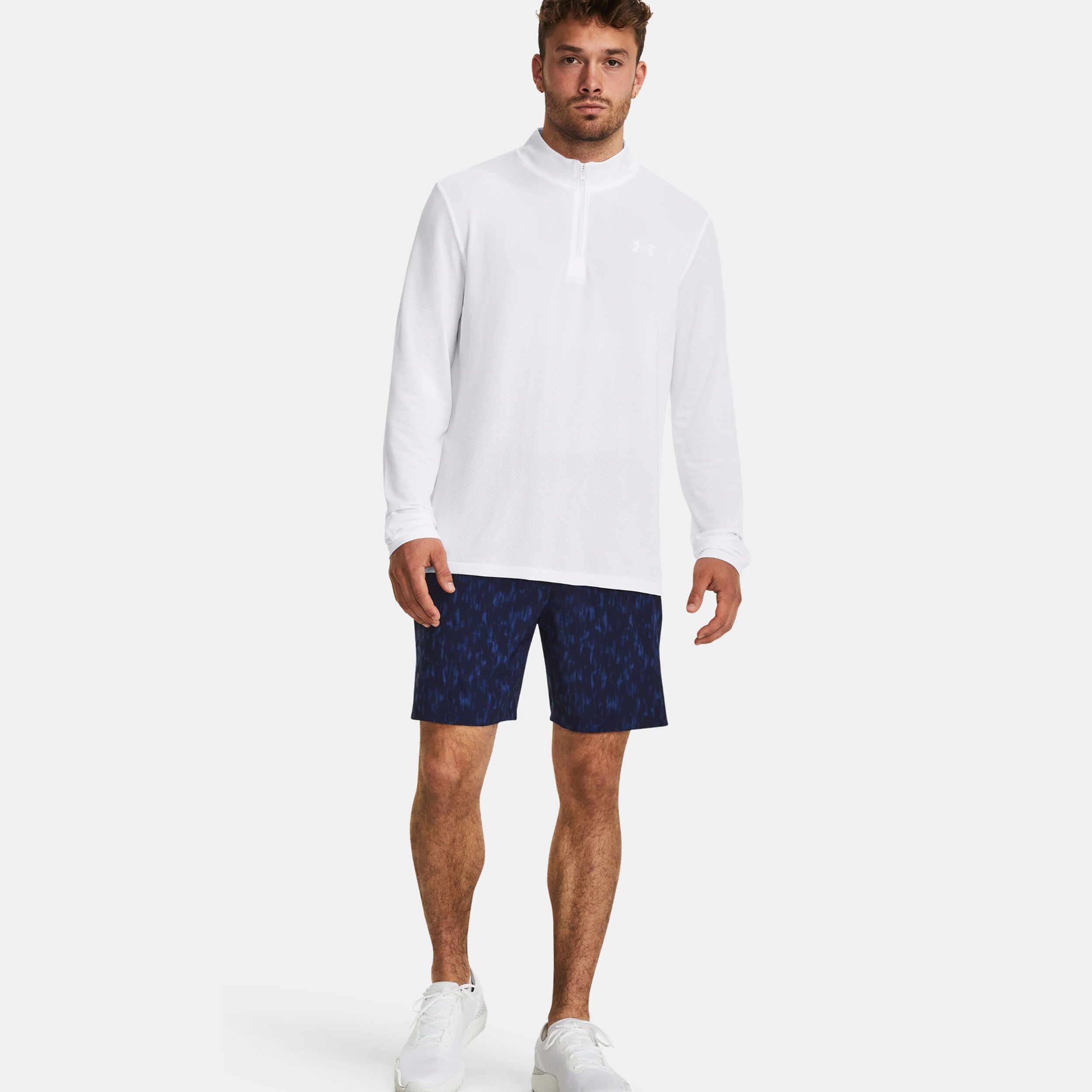 Seamless Stride 1/4 Zip Lauftop Herren - Weiß