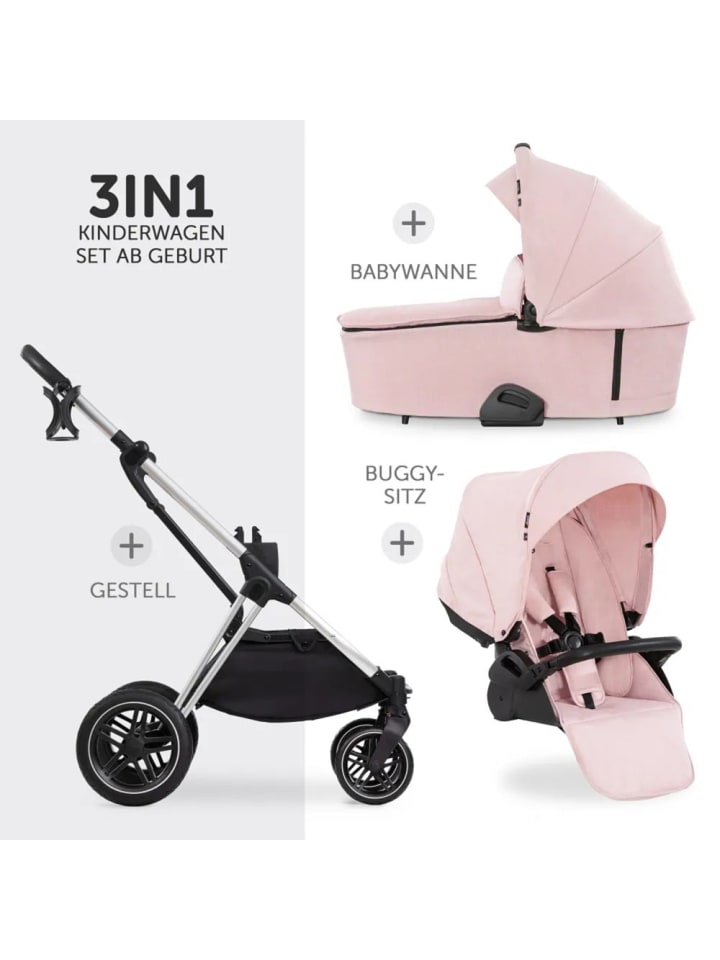 Hauck Kombi-Kinderwagen Vision X Duoset Silver (Sportwagen in rosa,silber günstig kaufen onesize