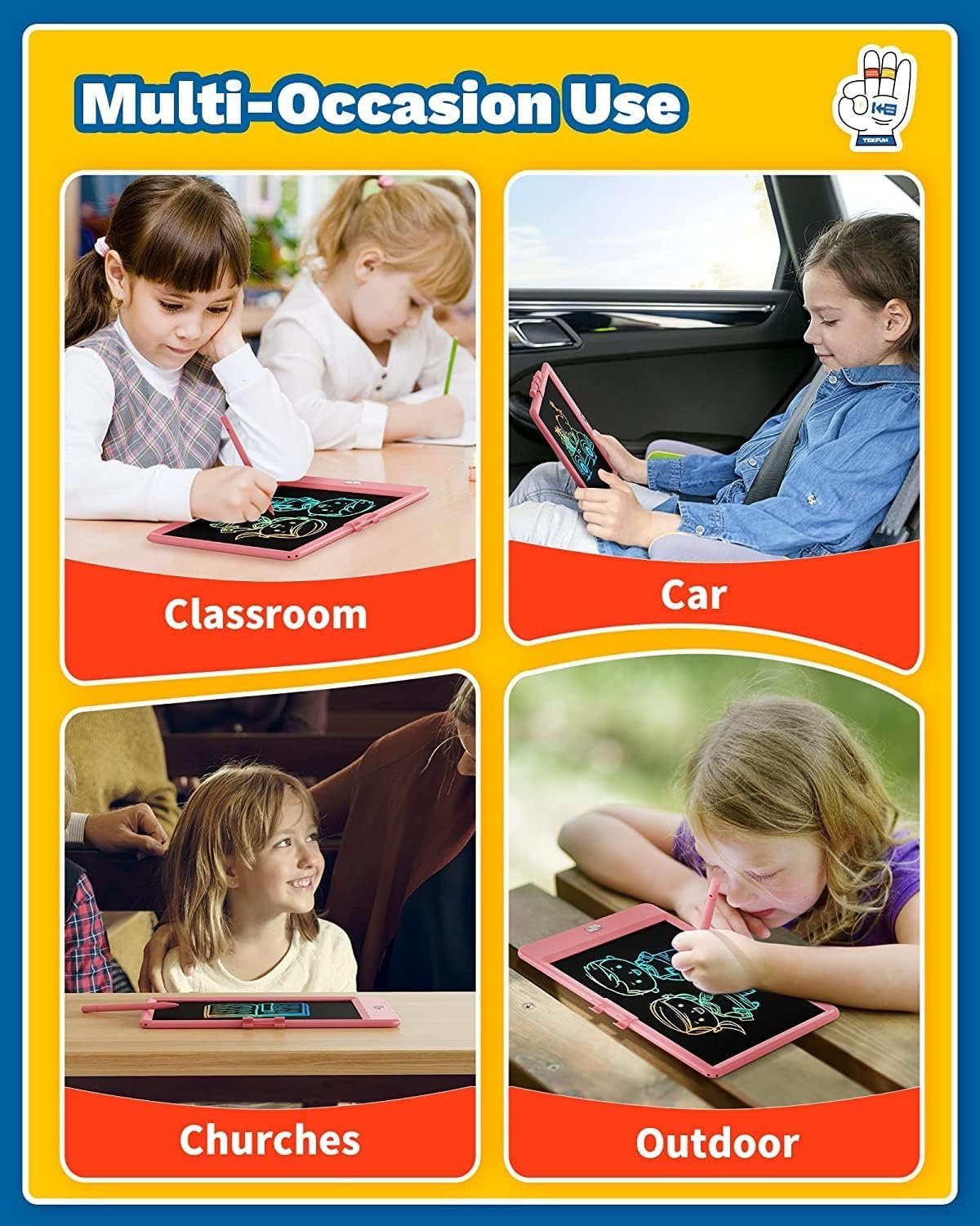 TEKFUN Lernspielzeug, LCD Schreibtafel Kinder 8,5 Zoll Zaubertafel Maltafel Geschenk