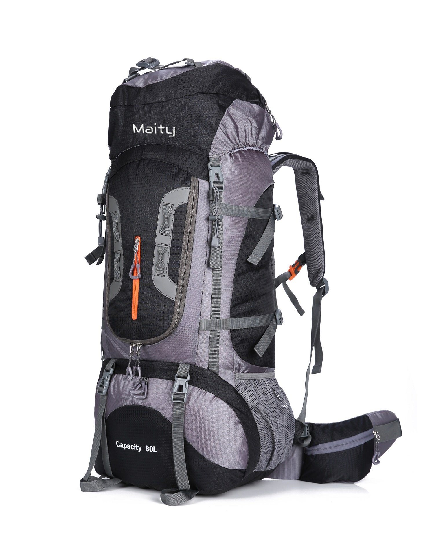 RAIKOU Wanderrucksack 80L MOLLE, Trekkingrucksack,Wasserdicht, Reisetasche (Trageunterstützung aus Aluminiumlegierung), höhenverstellbare Tragesystem atmungsaktive Material