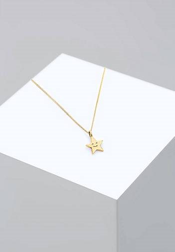 Elli Halskette Kinder Astro Stern Gesicht 925er Sterling Silber