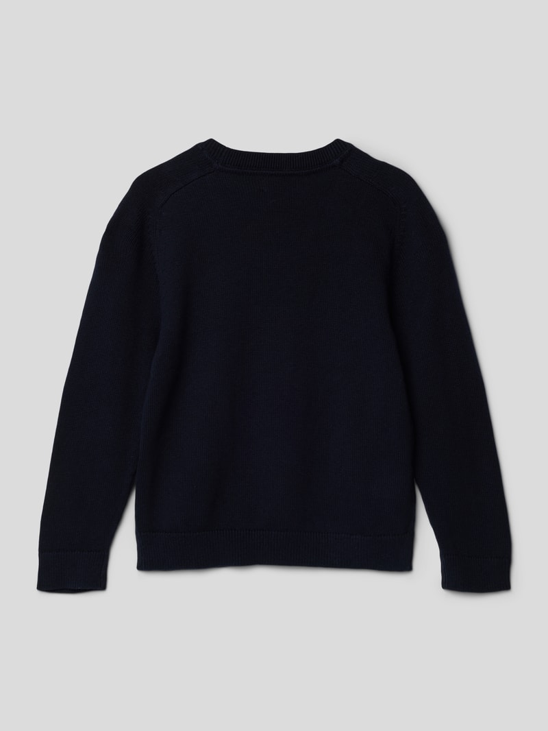 Strickpullover mit Label-Patch in marineblau