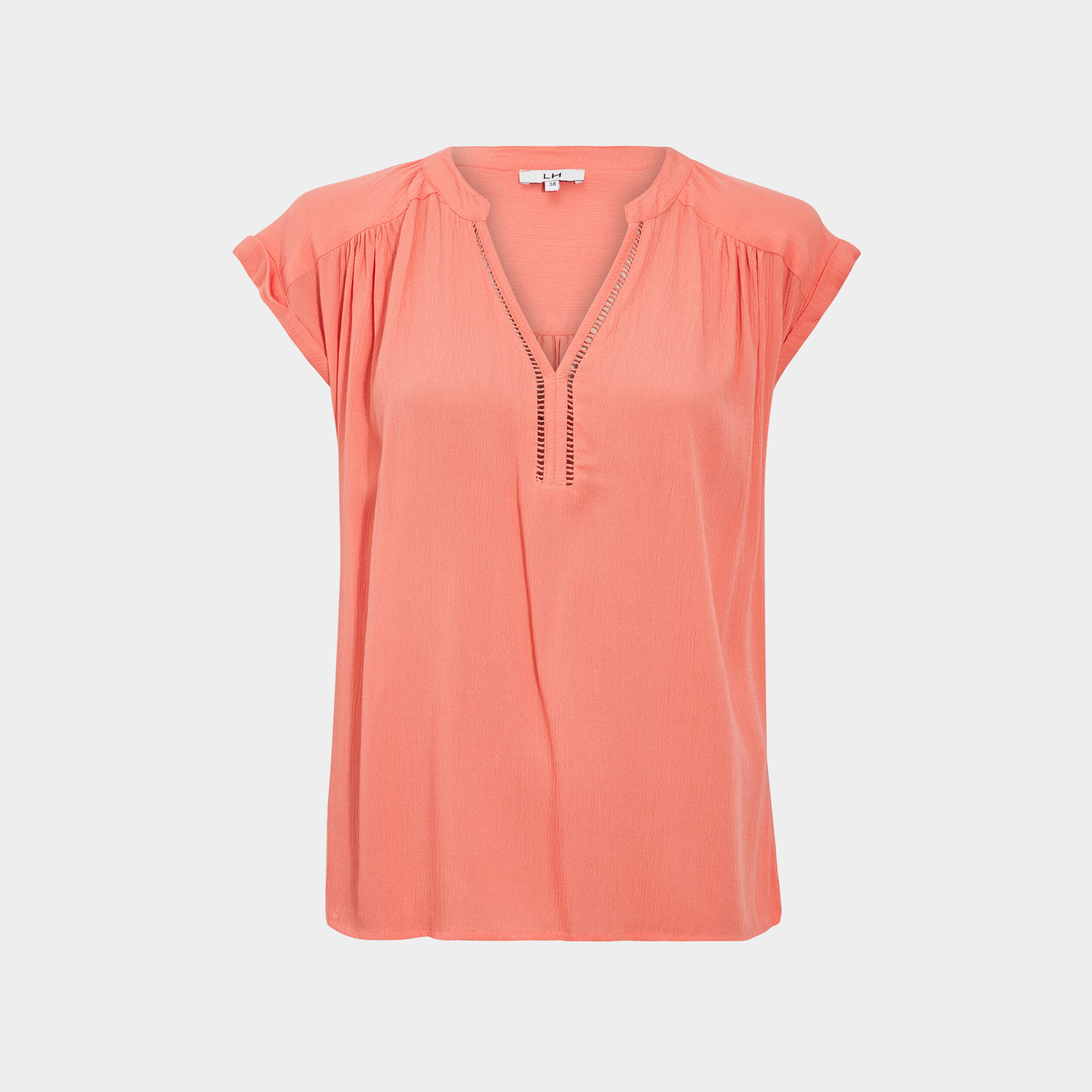 Blouse manches courtes rose corail femme | La Halle