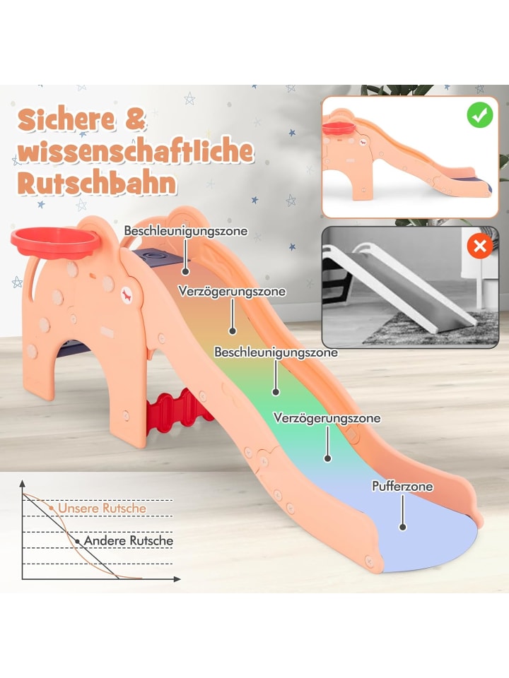 COSTWAY Rutsche 4 in 1 ab 18 Monaten in Orange günstig kaufen onesize