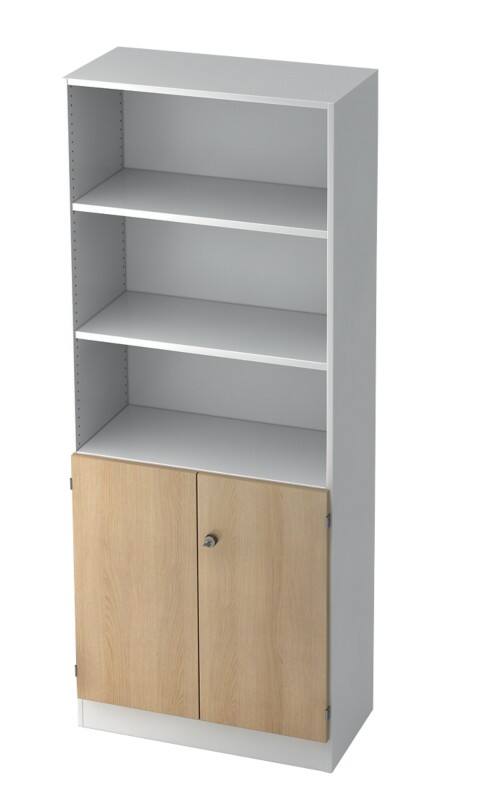 Hammerbacher Regalschrank SG 6770 Eiche, Weiß 800 x 420 x 2.004 mm