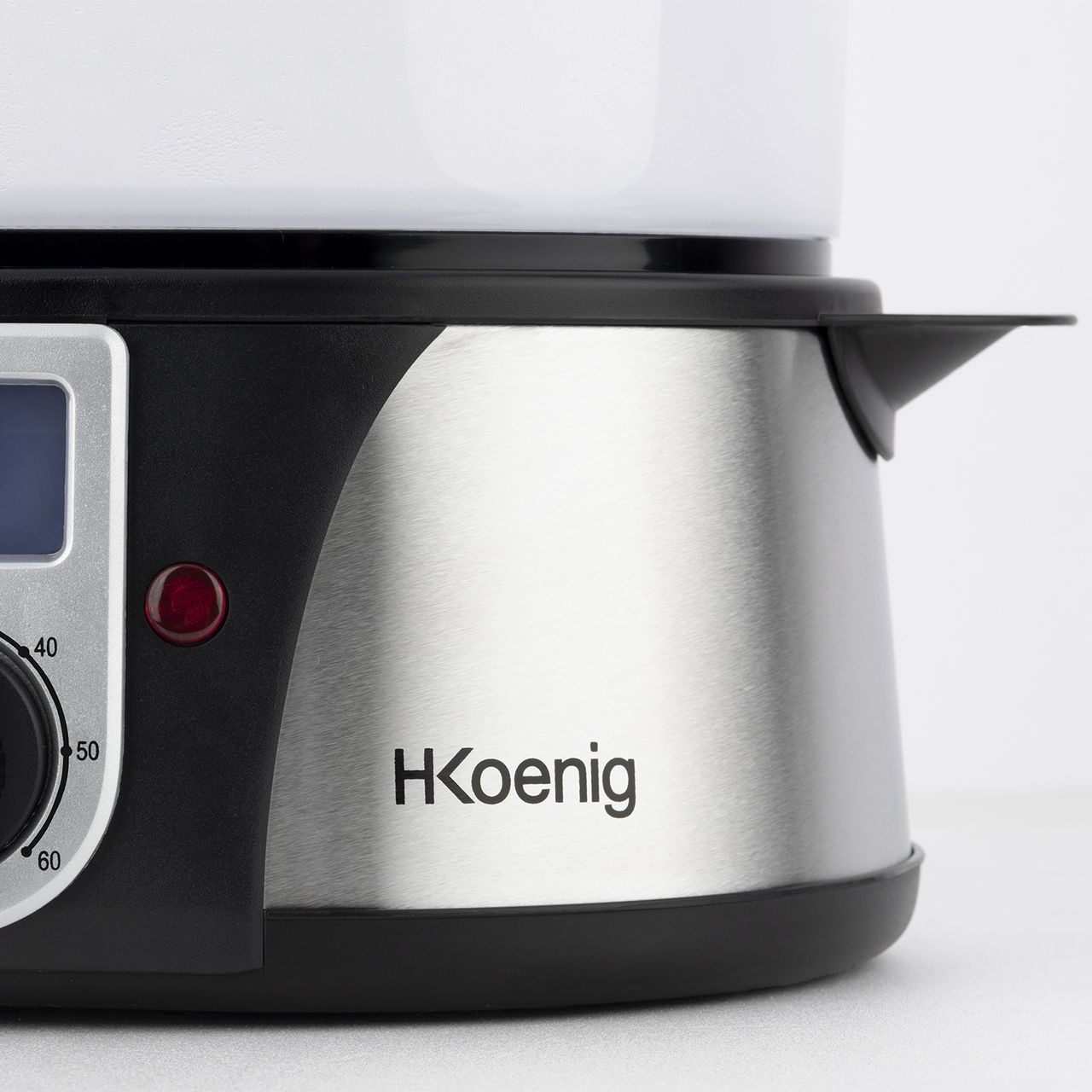 H.Koenig VAP12 Dampfgarer / 3 Garschüssel / 12 L Fassungsvermögen / Timer / 1000 W / LCD-Anzeige / Edelstahl / schwarz