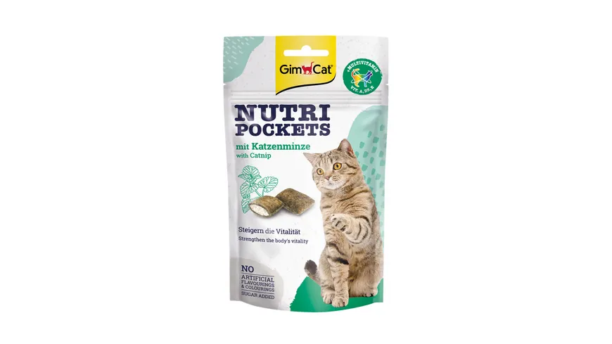 GimCat Nutri Pockets Katzensnack Multi-Vitamin & Katzenminze 60 g