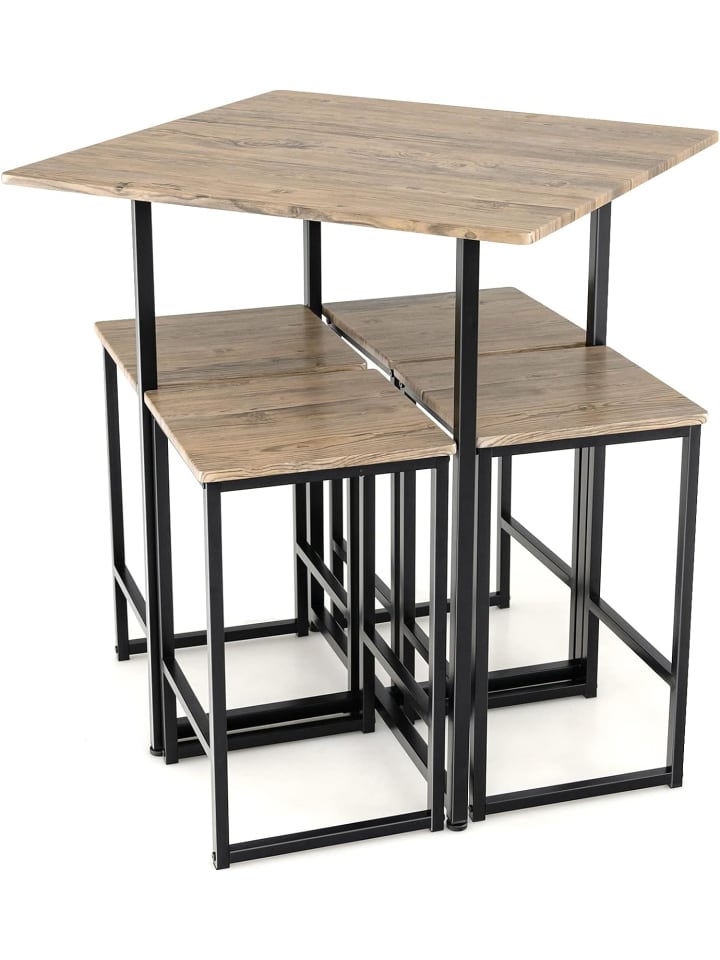 COSTWAY 5 tlg. Bartisch Set in Braun günstig kaufen 80 cm