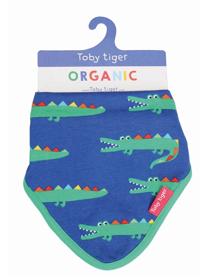 Toby Tiger Dreieckstuch mit Krokodil Print in blau günstig kaufen 0
