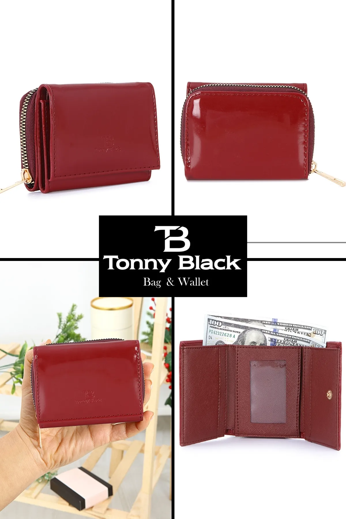 Tonny Black  Geldbörse - Rot - Unifarben