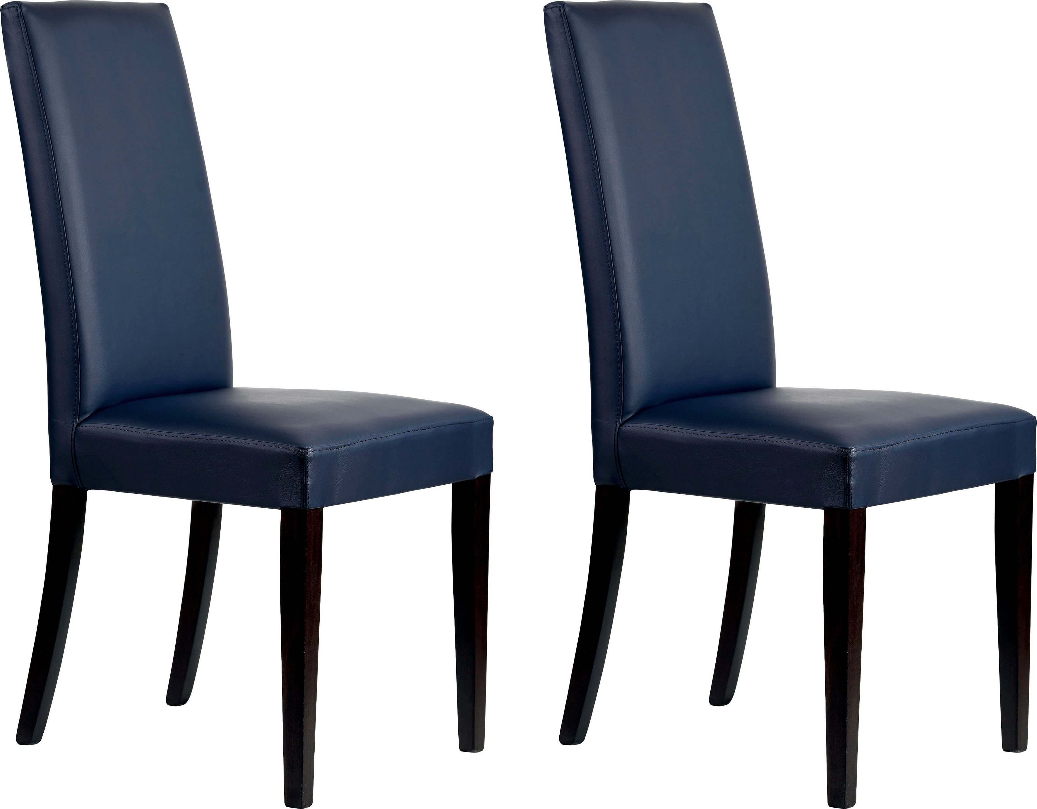 Home affaire Polsterstuhl Java (Set, 2 St), Gestell aus Massivholz, im 2er-Set, naturfarben oder dunkle