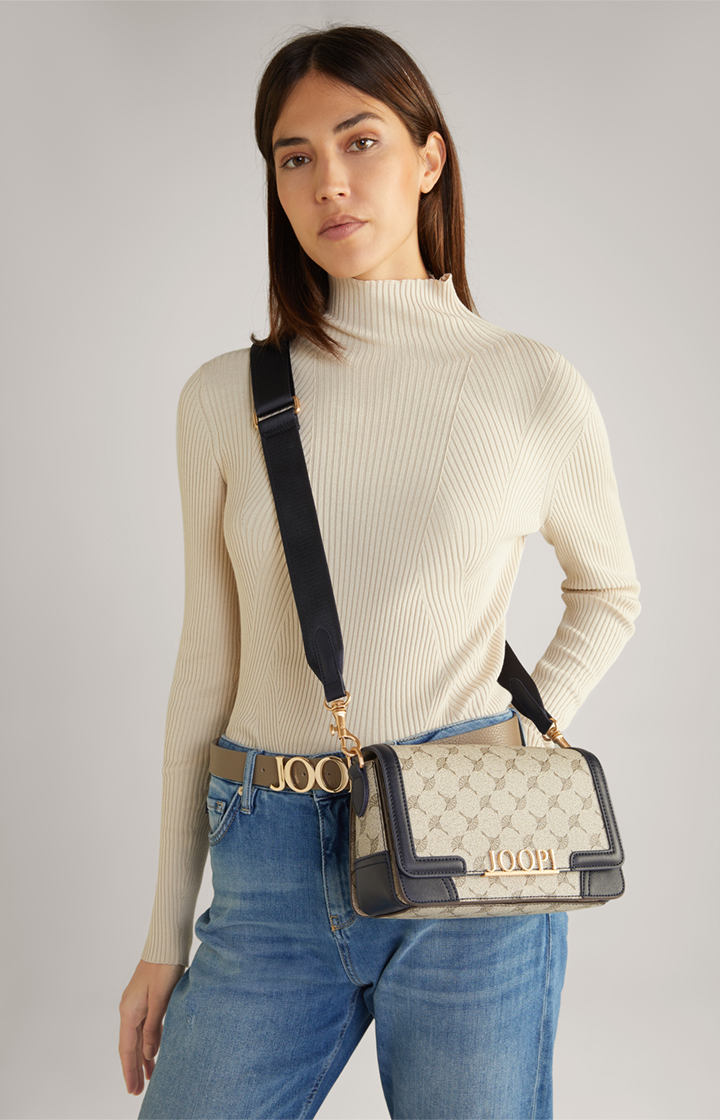 Schultertasche Mazzolino Sousa in Blau/Beige