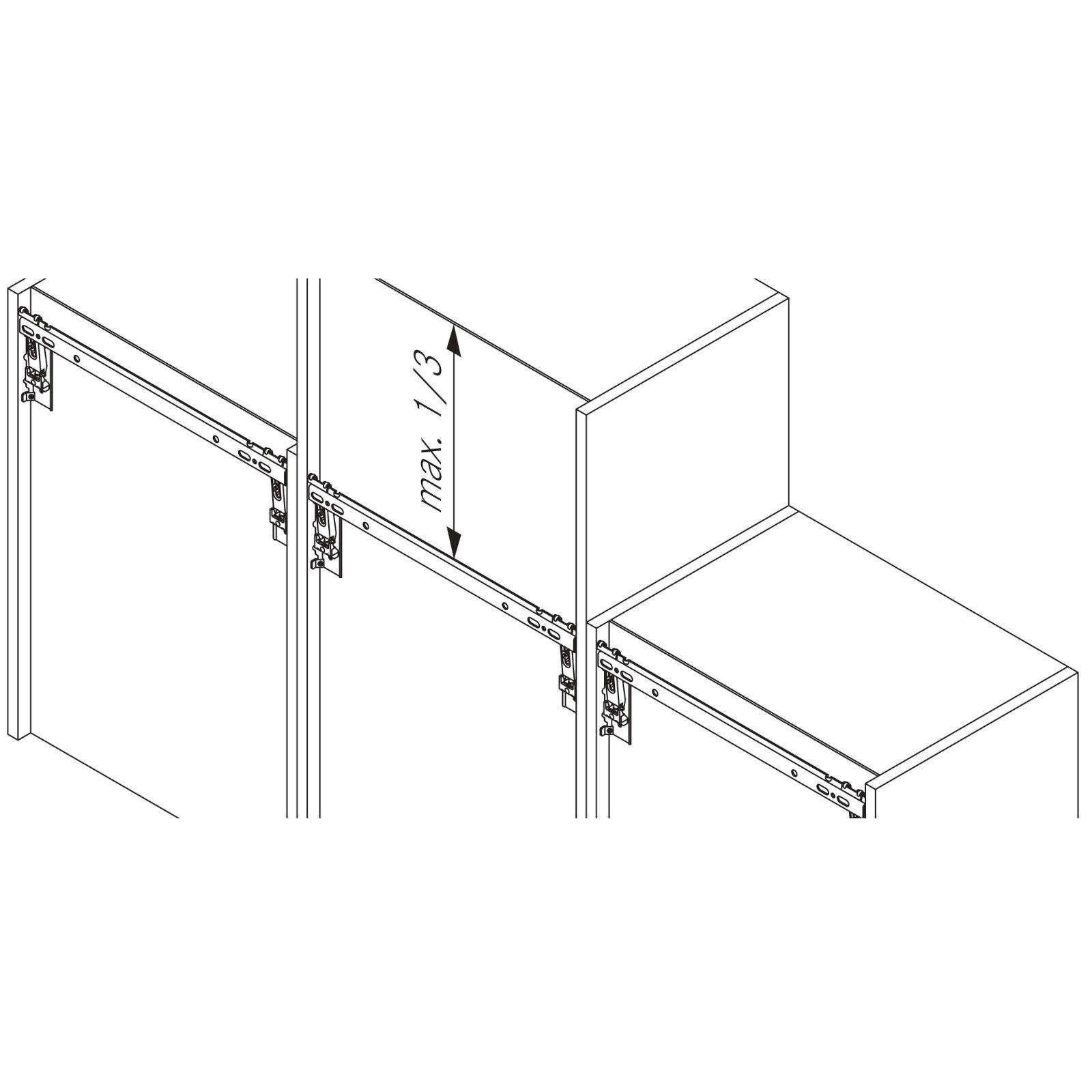 SO-TECH® Montagezubehör verdeckte Schrankaufhänger, verstellbar, Stahl verzinkt, TH6401 Tragkraft/Paar 130 kg mit Aufhängeschiene, 1 Set