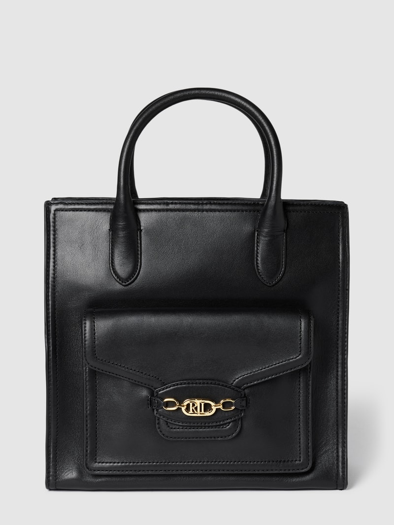 Tote Bag mit Label-Detail Modell 'SYMONE' in schwarz