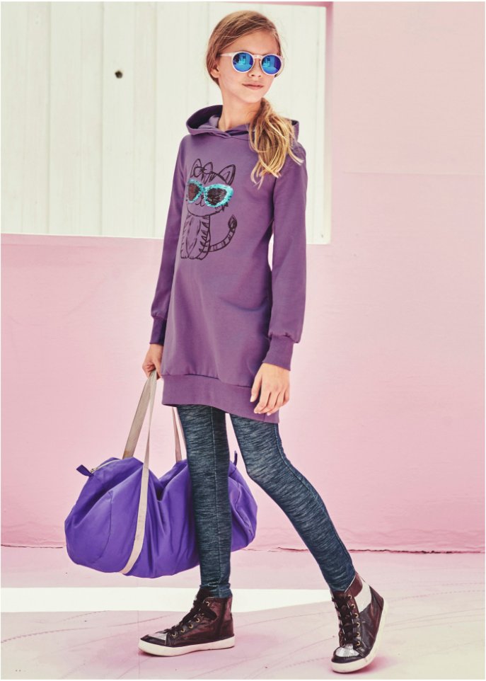 Mädchen Sweatkleid mit Wendepailletten