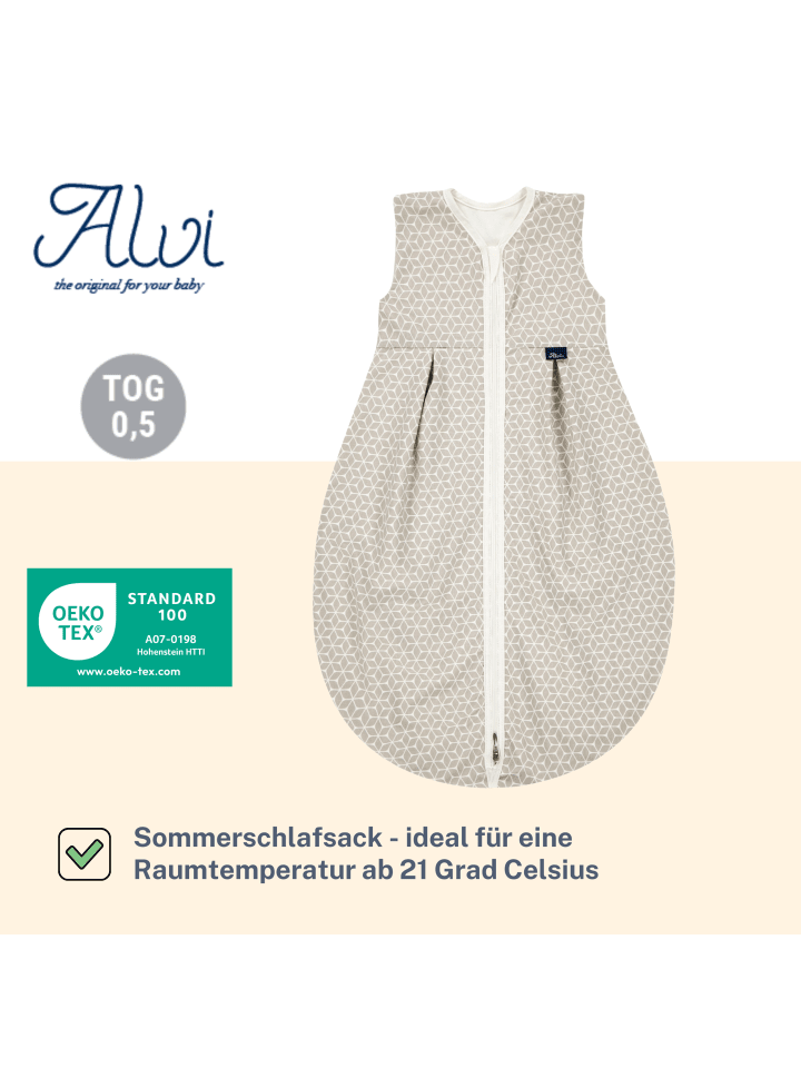Alvi Mäxchen Sommer Schlafsack light Exclusiv in Graphic Taupe günstig kaufen