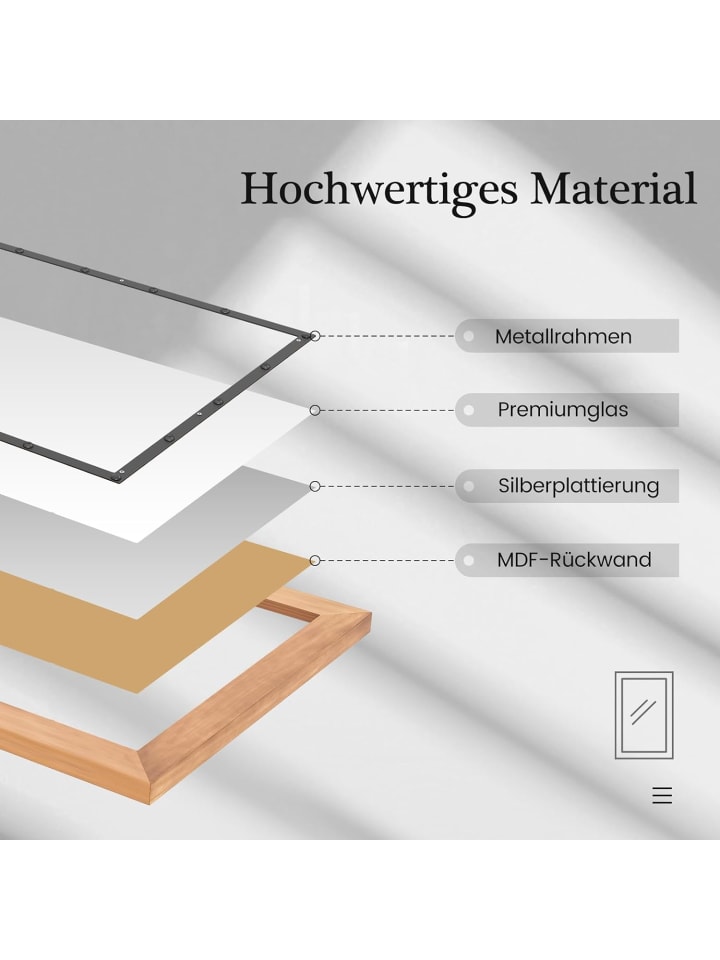 COSTWAY Wandspiegel 55x90cm in Beige günstig kaufen onesize
