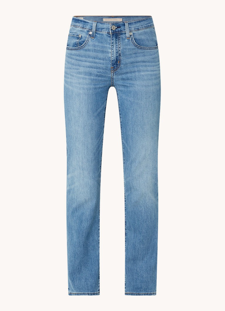 Blugi skinny Levi's 724 cu talie înaltă, decolorare medie