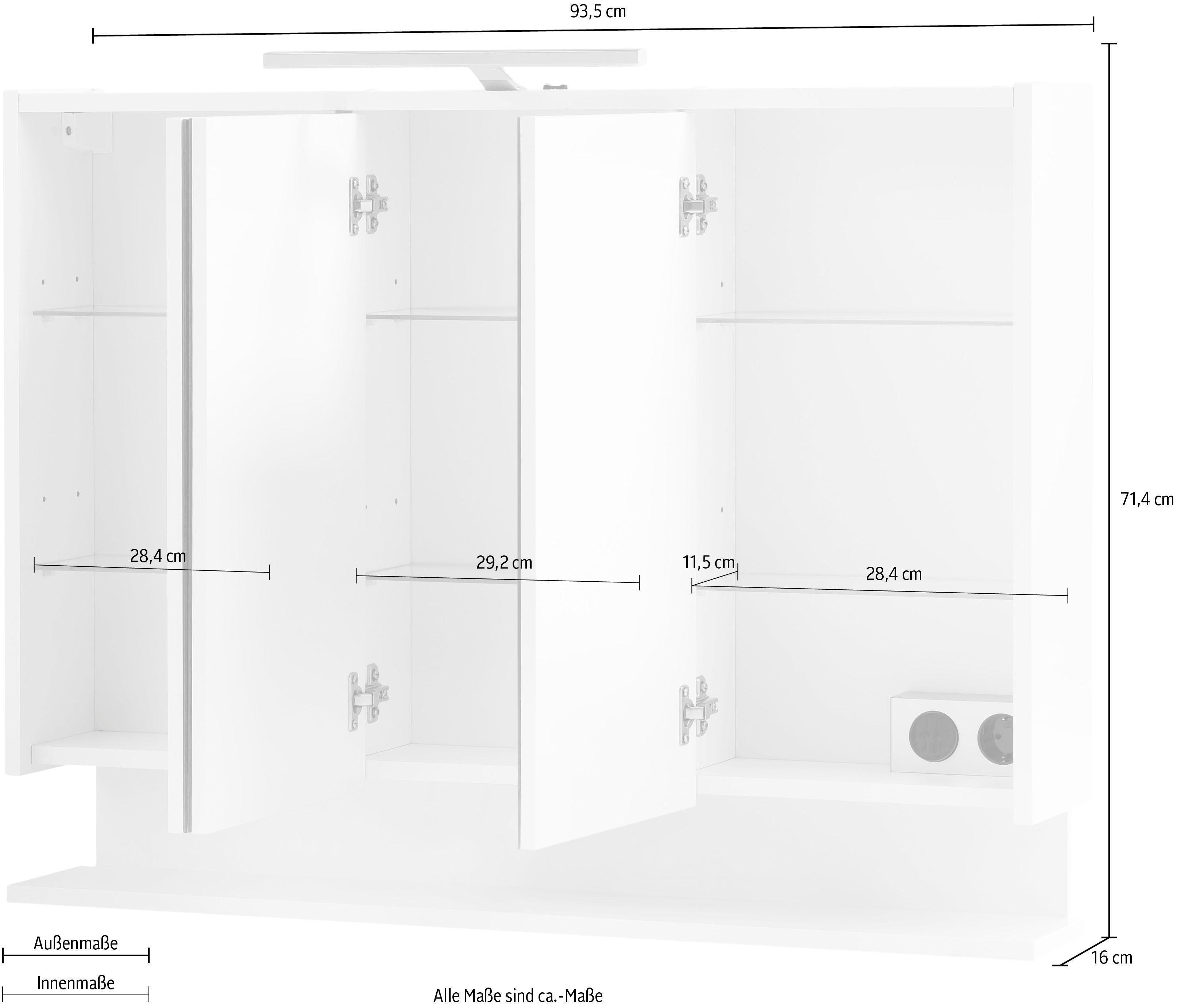INOSIGN Spiegelschrank List Breite 93,5 cm