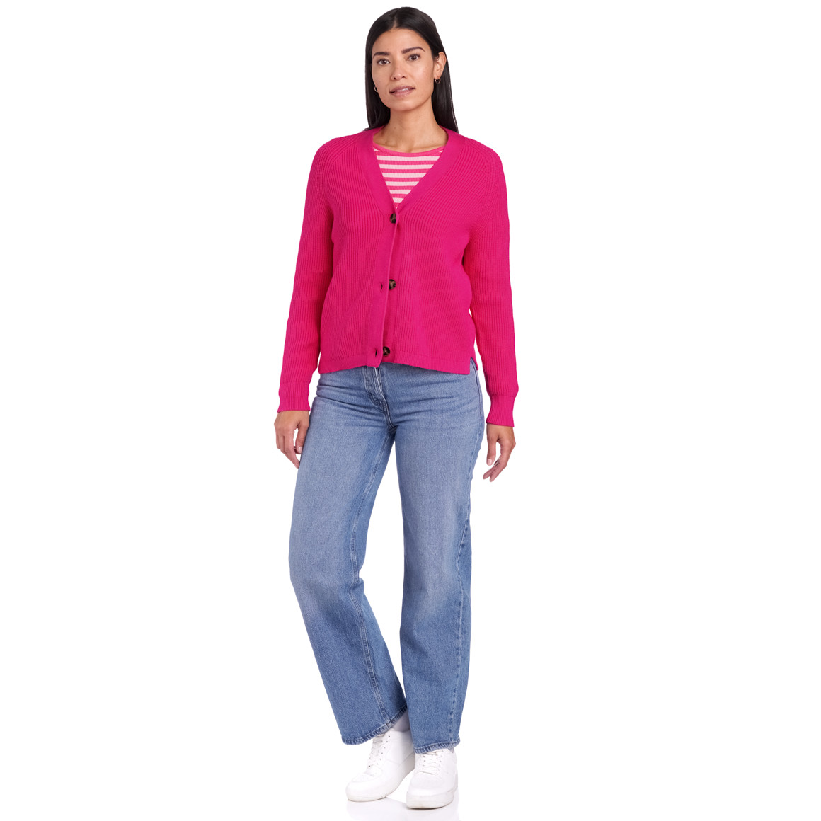 Damen Strickjacke mit V-Ausschnitt