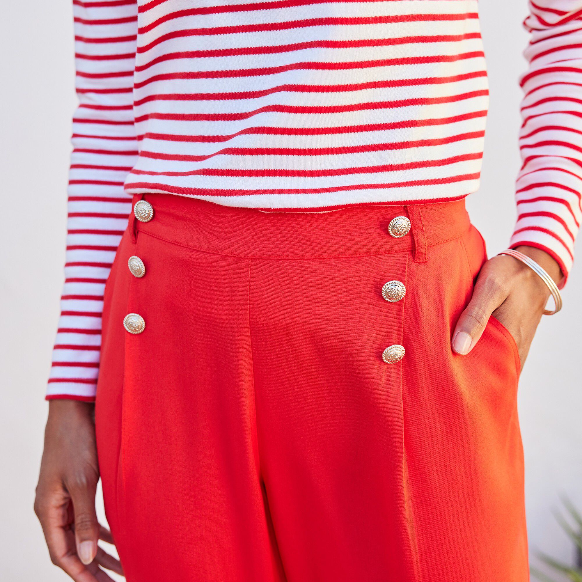 Pantalon large uni