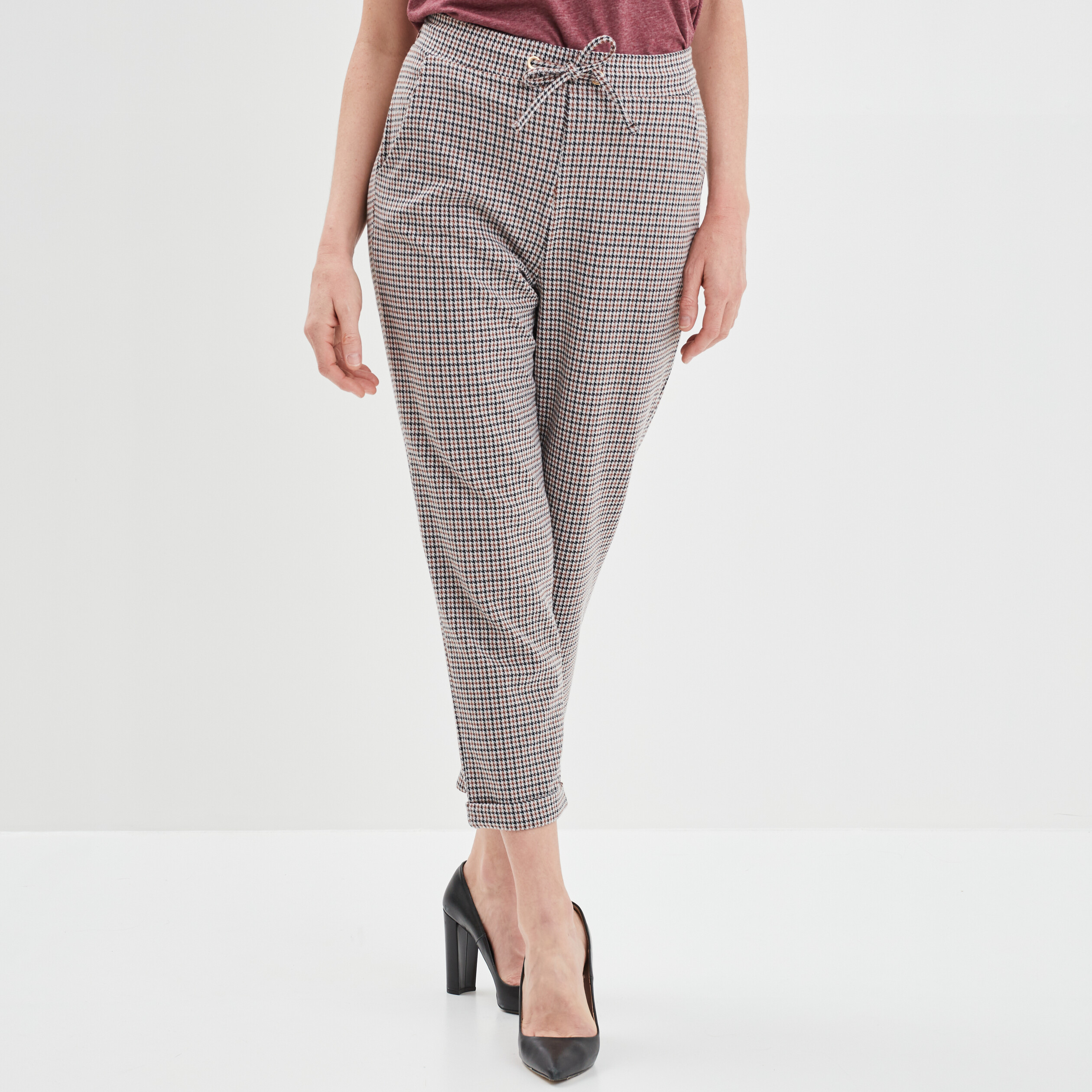 Pantalon tregging taille élastiquée ecru femme | La Halle