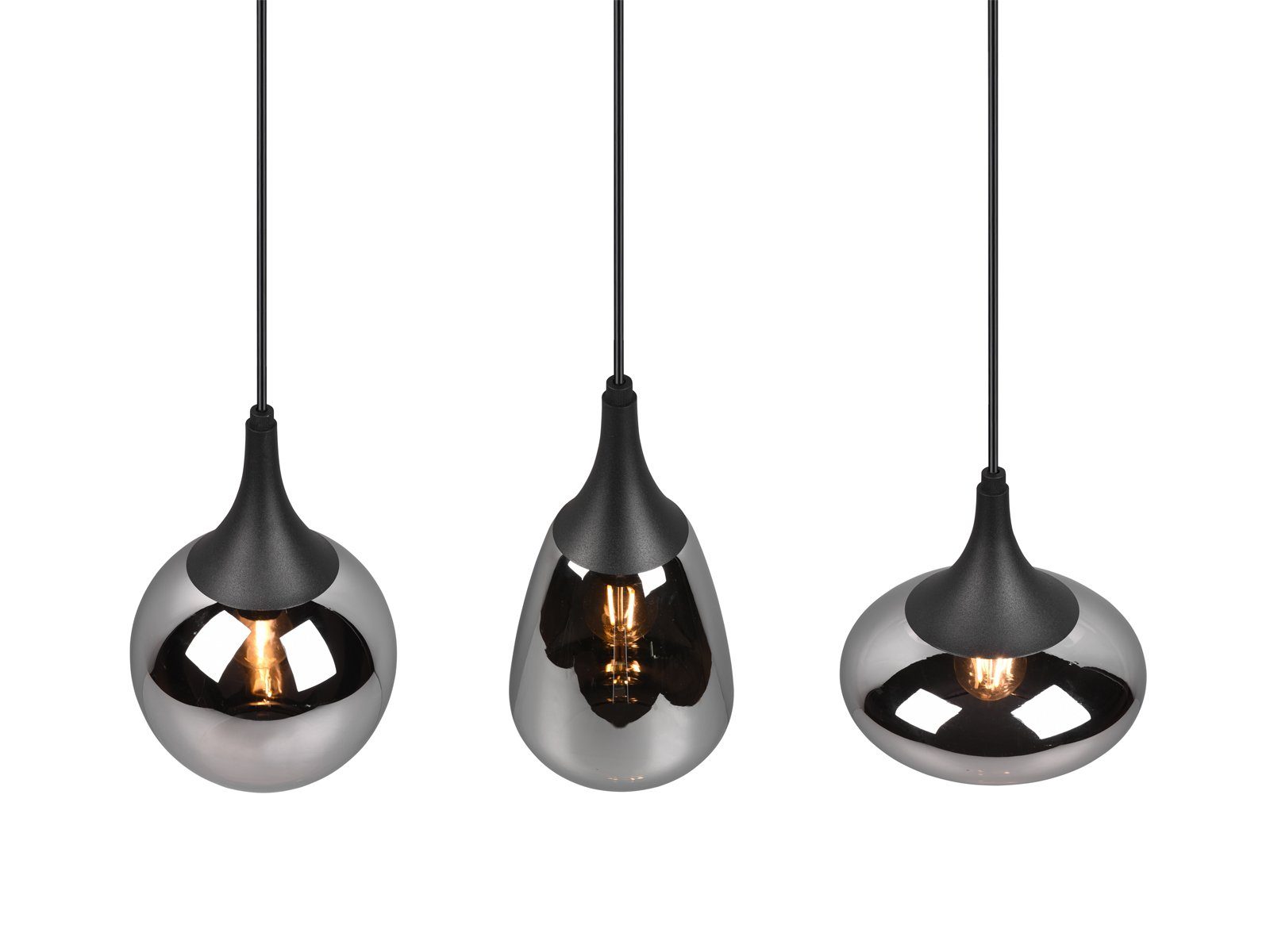 meineWunschleuchte LED Pendelleuchte, LED wechselbar, Warmweiß, ausgefallene Rauch-glas Design-er Lampen für über-n Esstisch hängend