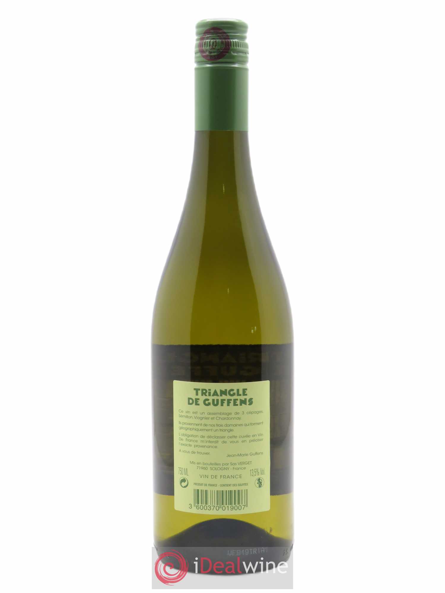 Vin de France Triangle de Guffens Jean-Marie Guffens  2019 - Lot de 1 Bouteille