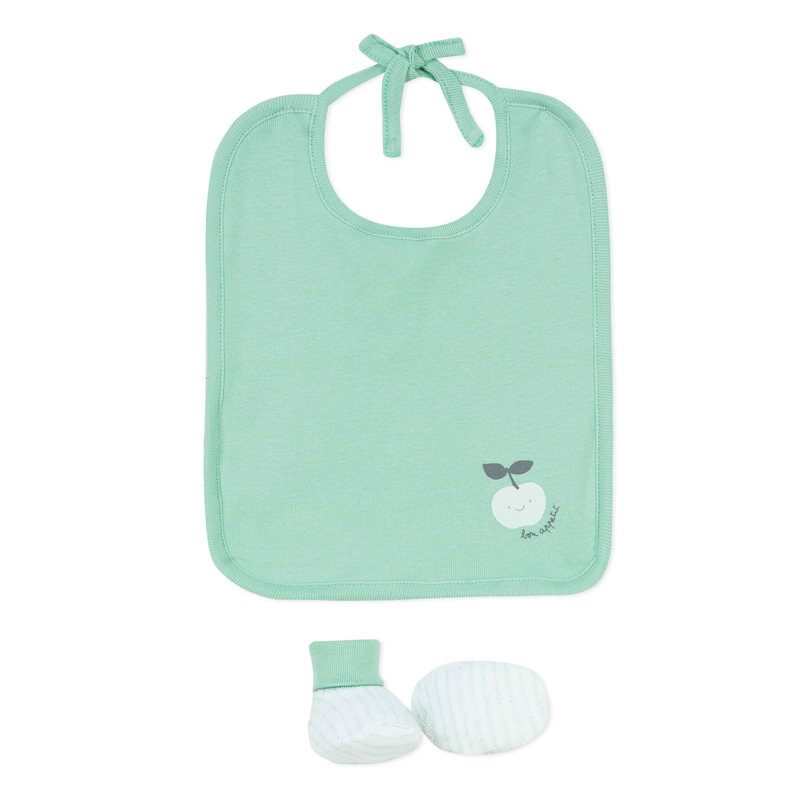 Accessoires en coton vert pomme naissance Absorba