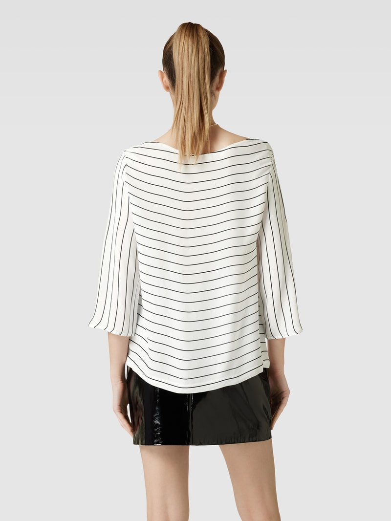 Blusenshirt mit Streifemuster in weiß