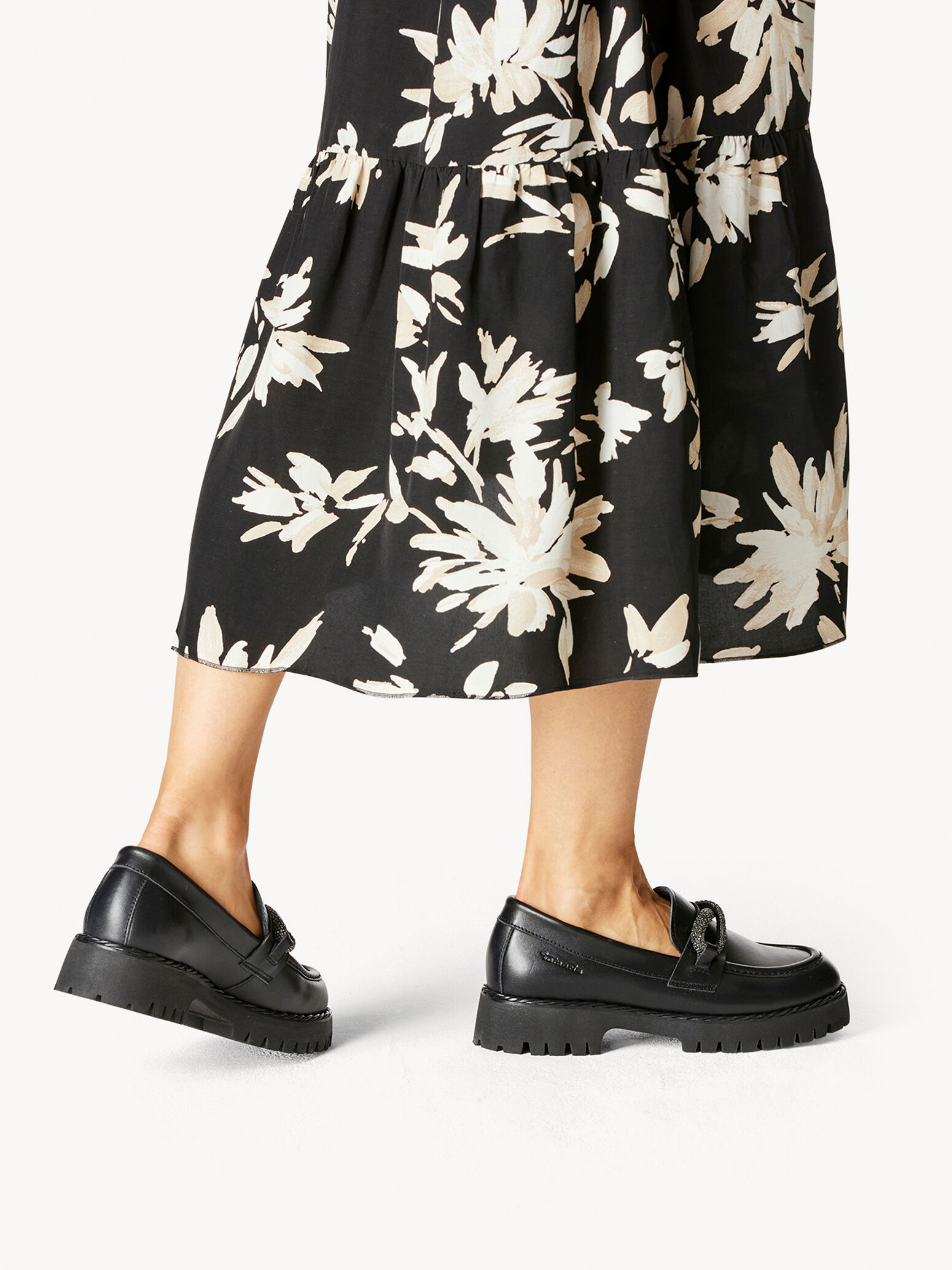 Slipper en cuir - noir
