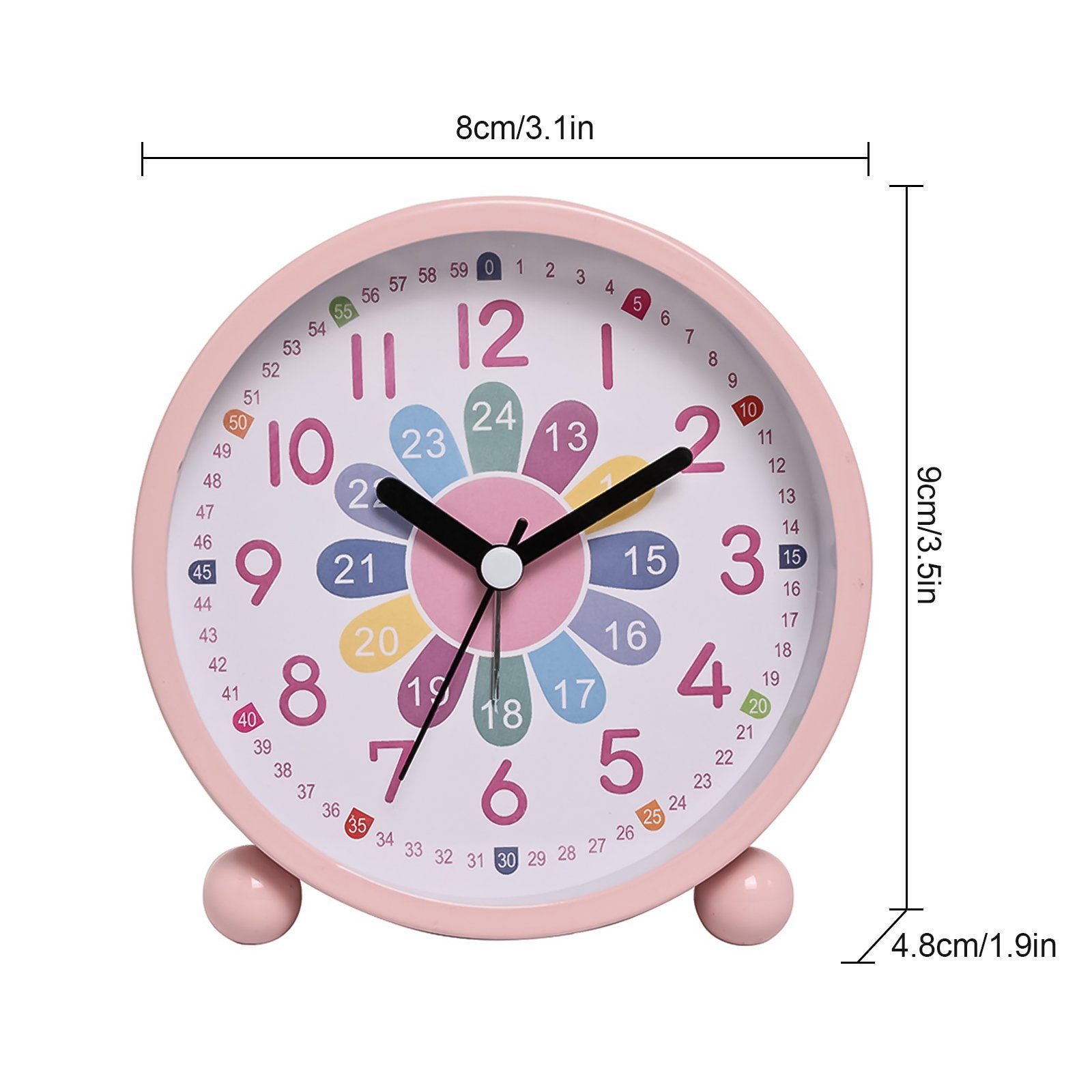 TWSOUL Kinderwecker Wecker für Kinder Cartoon Uhr buntes Zifferblatt