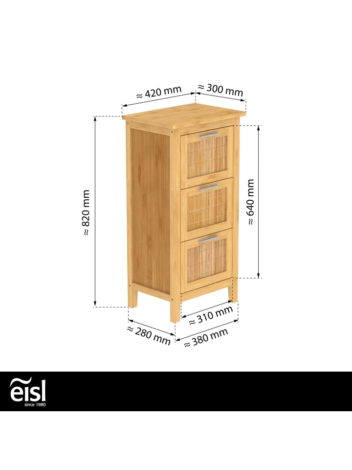 eisl since 1980 Bambus Badezimmer Unterschrank in Hellnatur - (H) 82 cm x (B) 31 cm günstig kaufen onesize