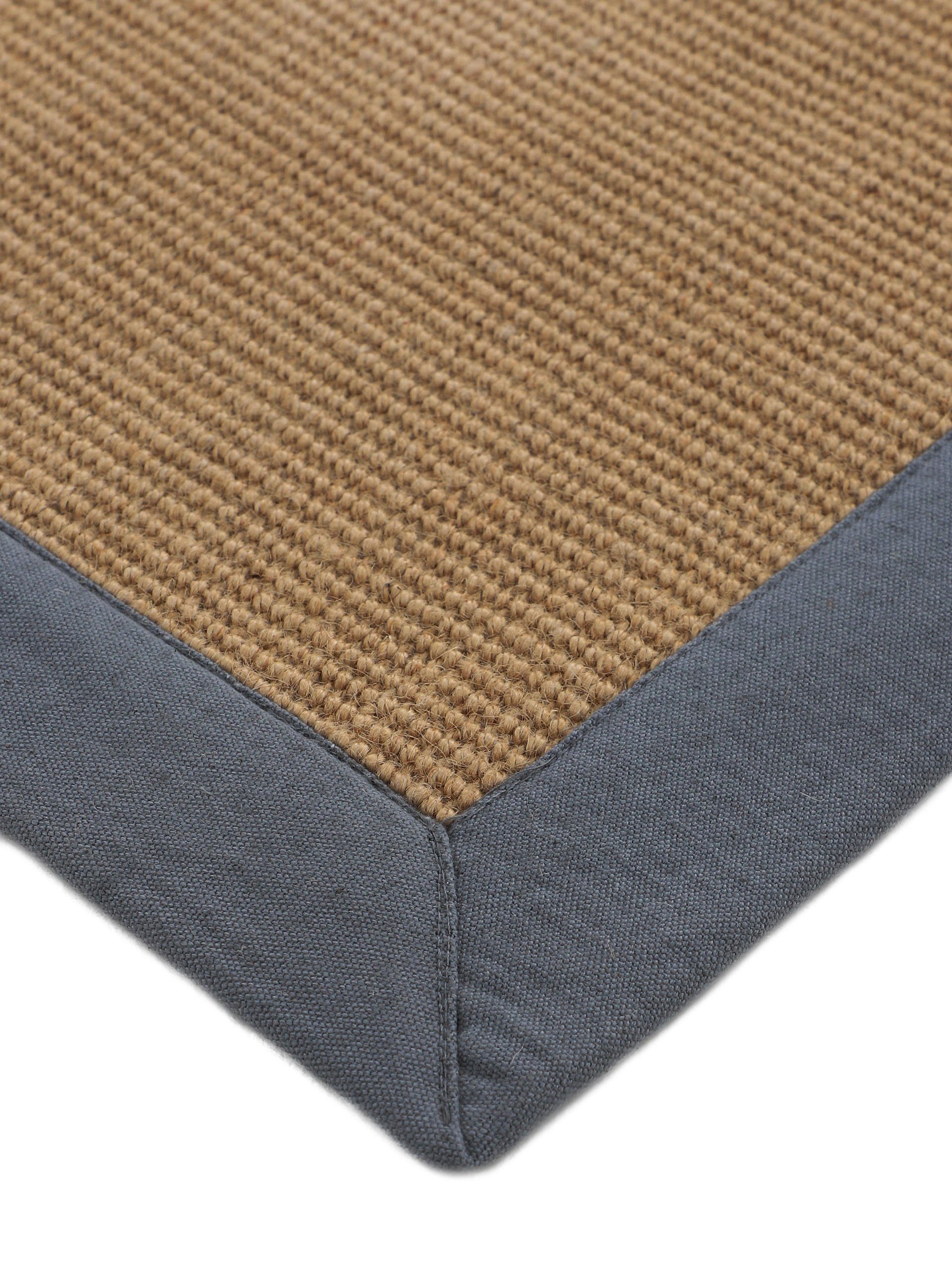 Läufer Sisal, carpetfine, rechteckig, Höhe: 5 mm, mit farbiger Bordüre, Anti Rutsch Rückseite