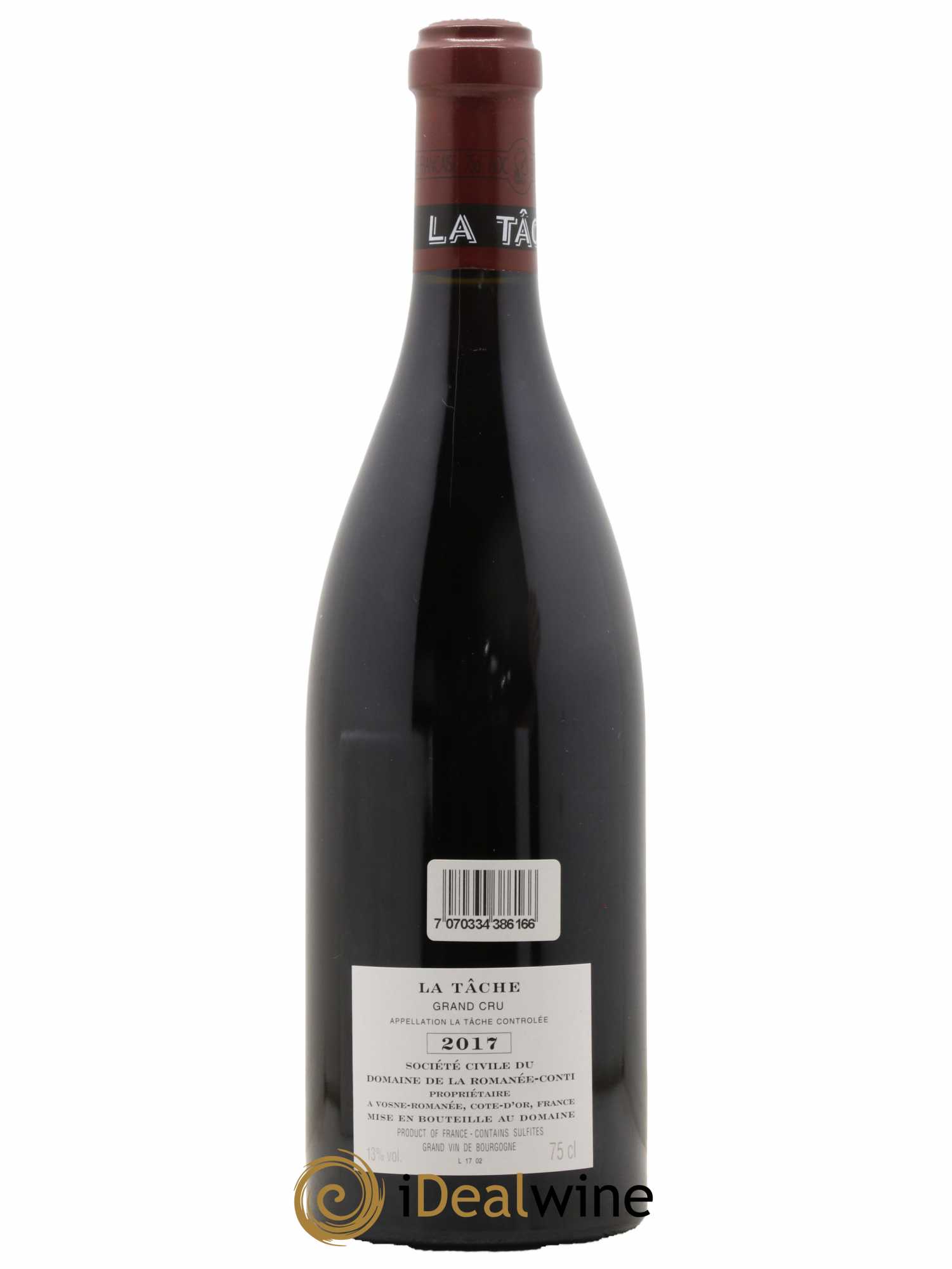 La Tâche Grand Cru Domaine de la Romanée-Conti  2017 - Lot de 1 Bouteille