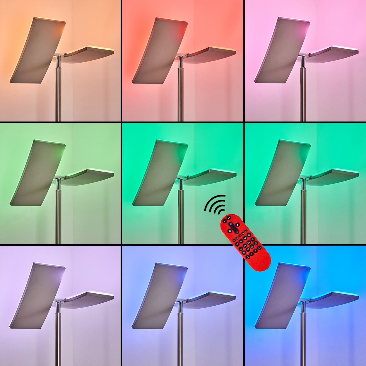 hofstein Stehlampe LED Steh Boden Leuchte RGB Farbwechsler Wohn Schlaf Raum Beleuchtung