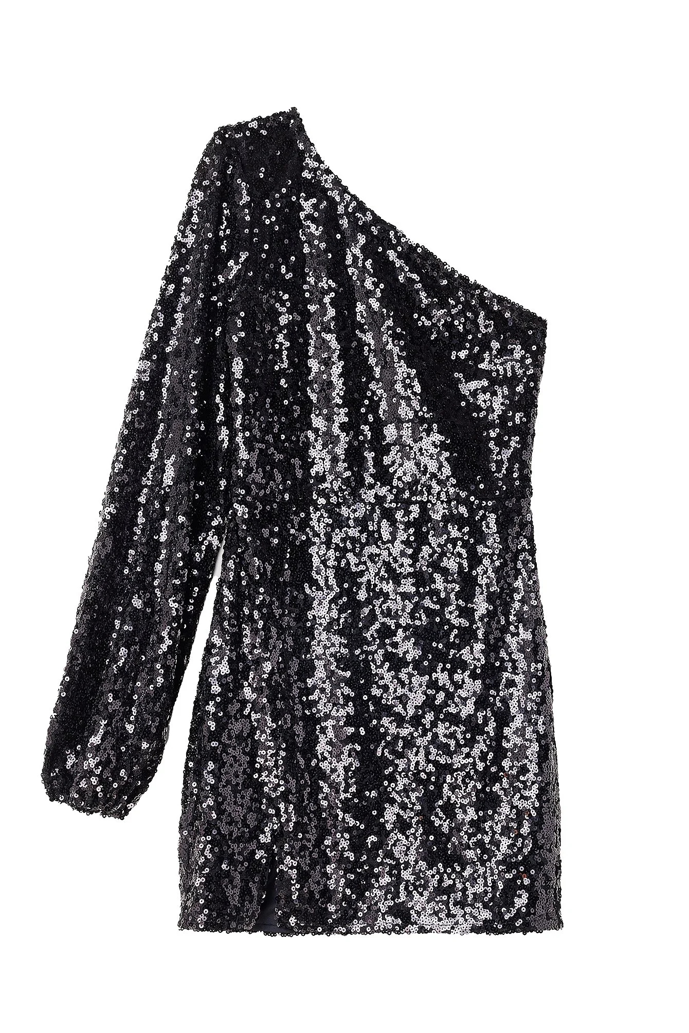 Pailletten-Minikleid mit einem Ärmel
