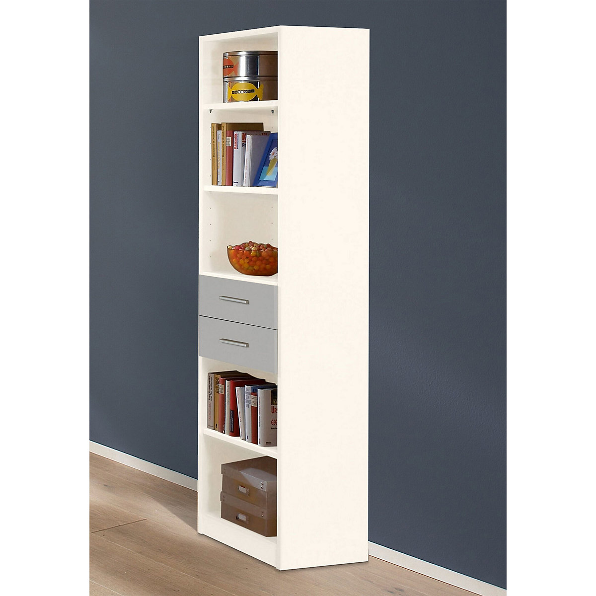 Standregal Joker Bücherregal 47cm mit 5 Fächern und 2 Schubkästen