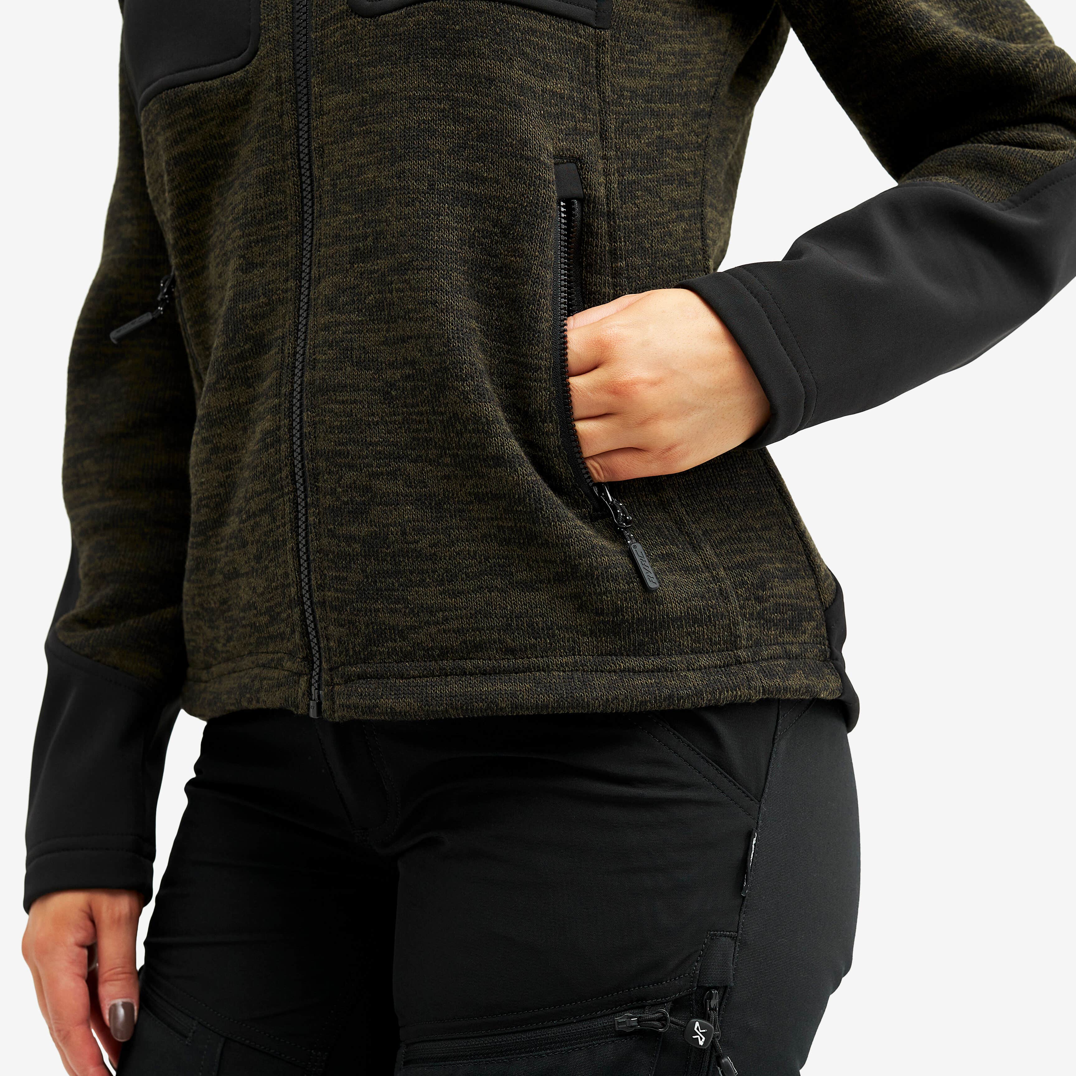 Wander Pro Wool Hoodie Femme Dark Olive