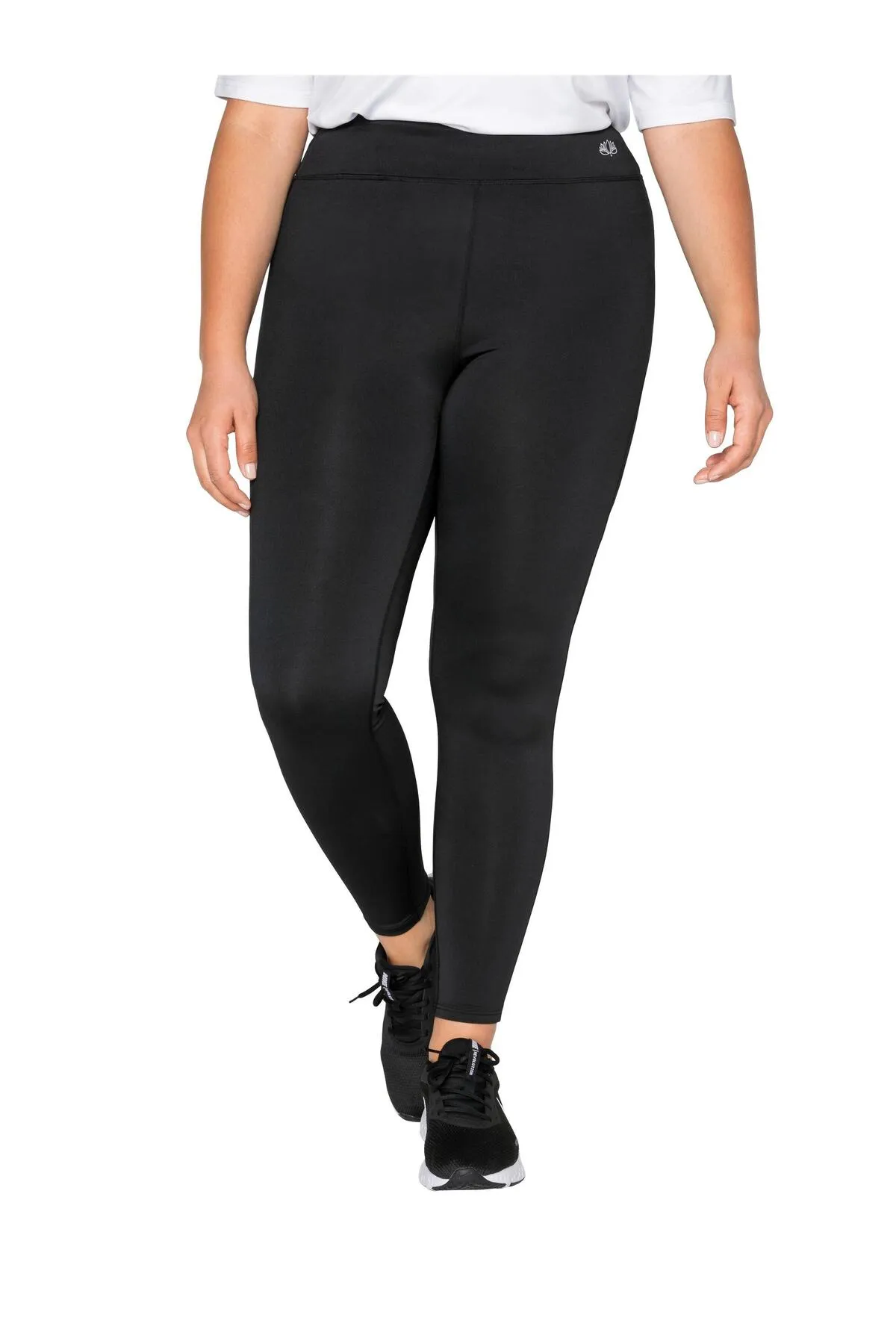 Sheego  Sport-Leggings - Schwarz - Mittlerer Bund