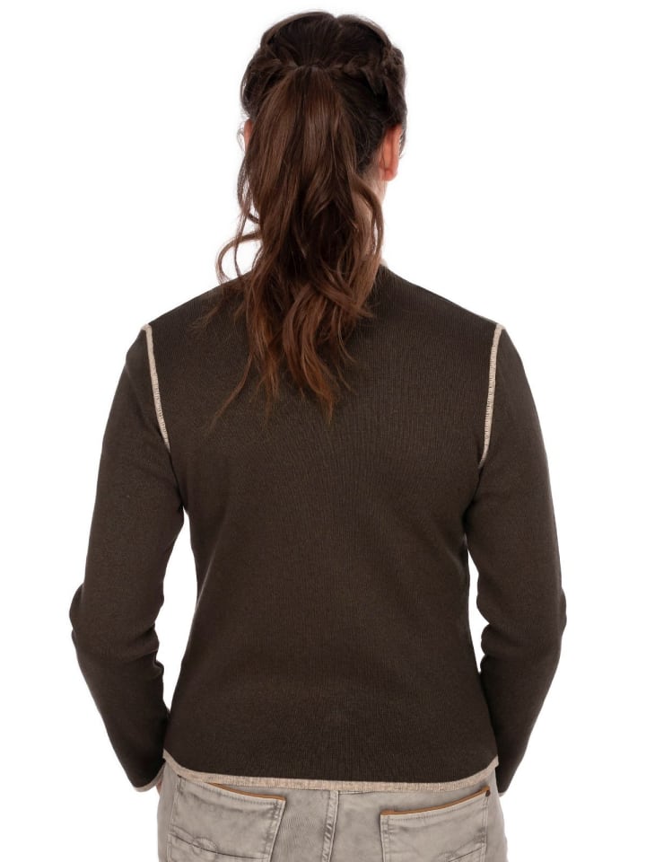 OS-Trachten Strickjacke 457019-0771 in dunkelbraun günstig kaufen