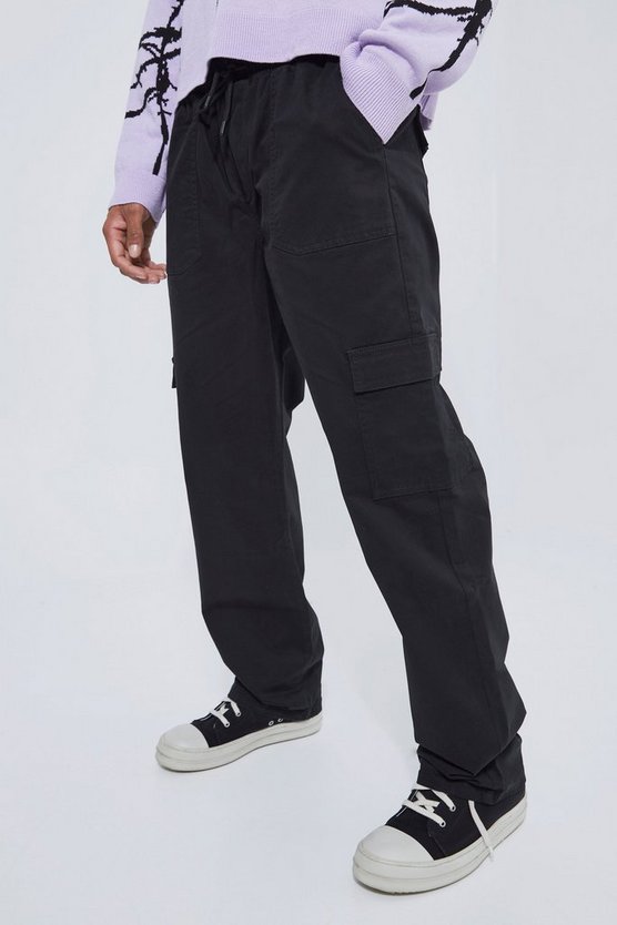 Lockere Cargohose mit elastischem Bund