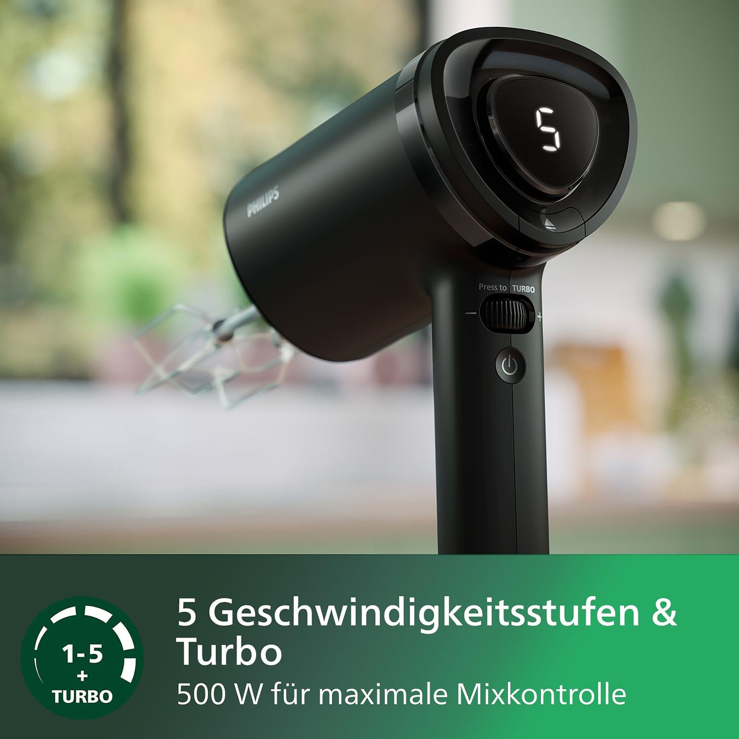 Philips Handmixer HR3781/10 5000 Series, 500 W, mit Anti-Spritz-Design und Becher zur intelligenten Aufbewahrung