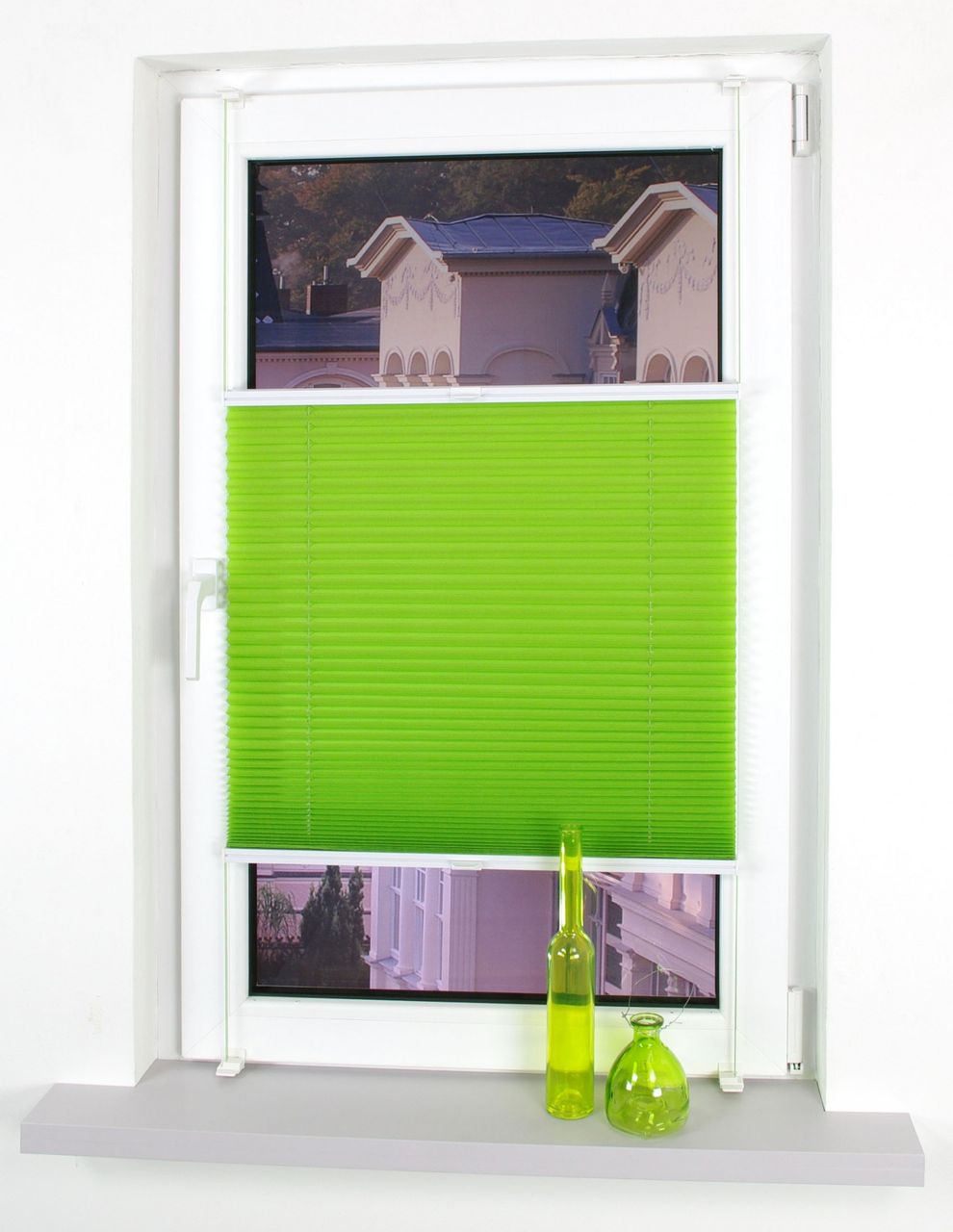 Bella Casa Klemmfix-Plissee verspannt, 150 x 80 cm, Apple Green