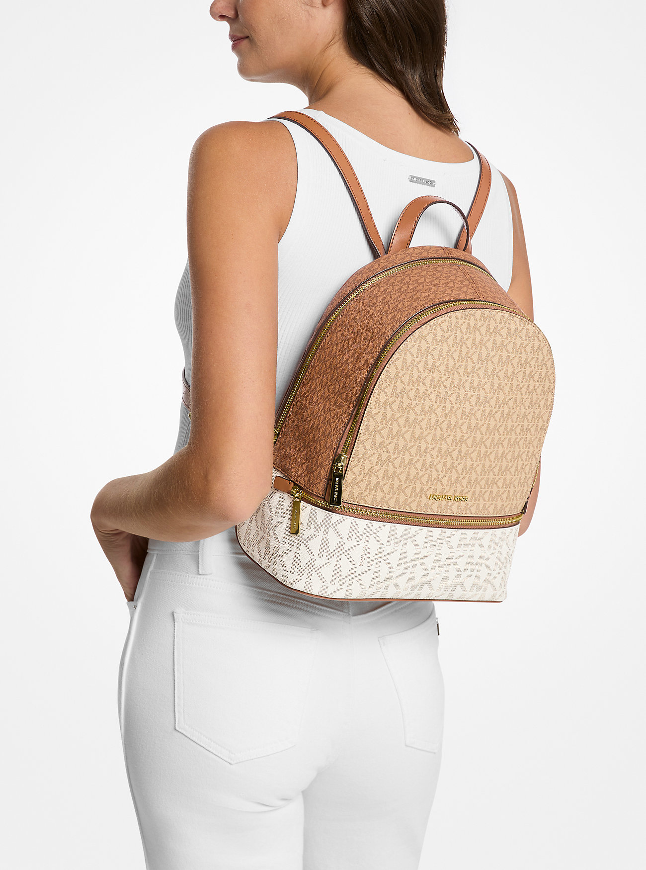 Plecak Rhea Medium Color-Block Signature Logo – CAMEL MLT
