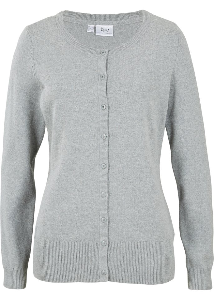 Basic Feinstrickjacke mit recycelter Baumwolle