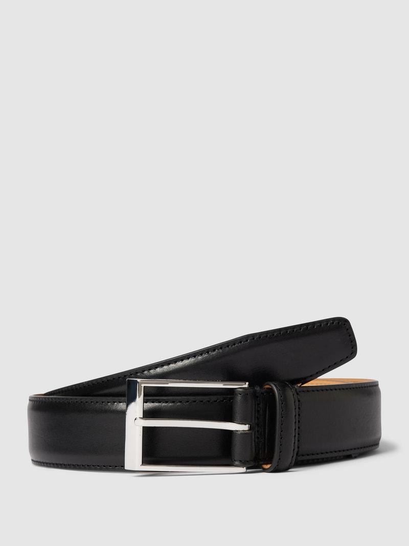 Ledergürtel mit Label-Detail Modell 'HELMI' in schwarz