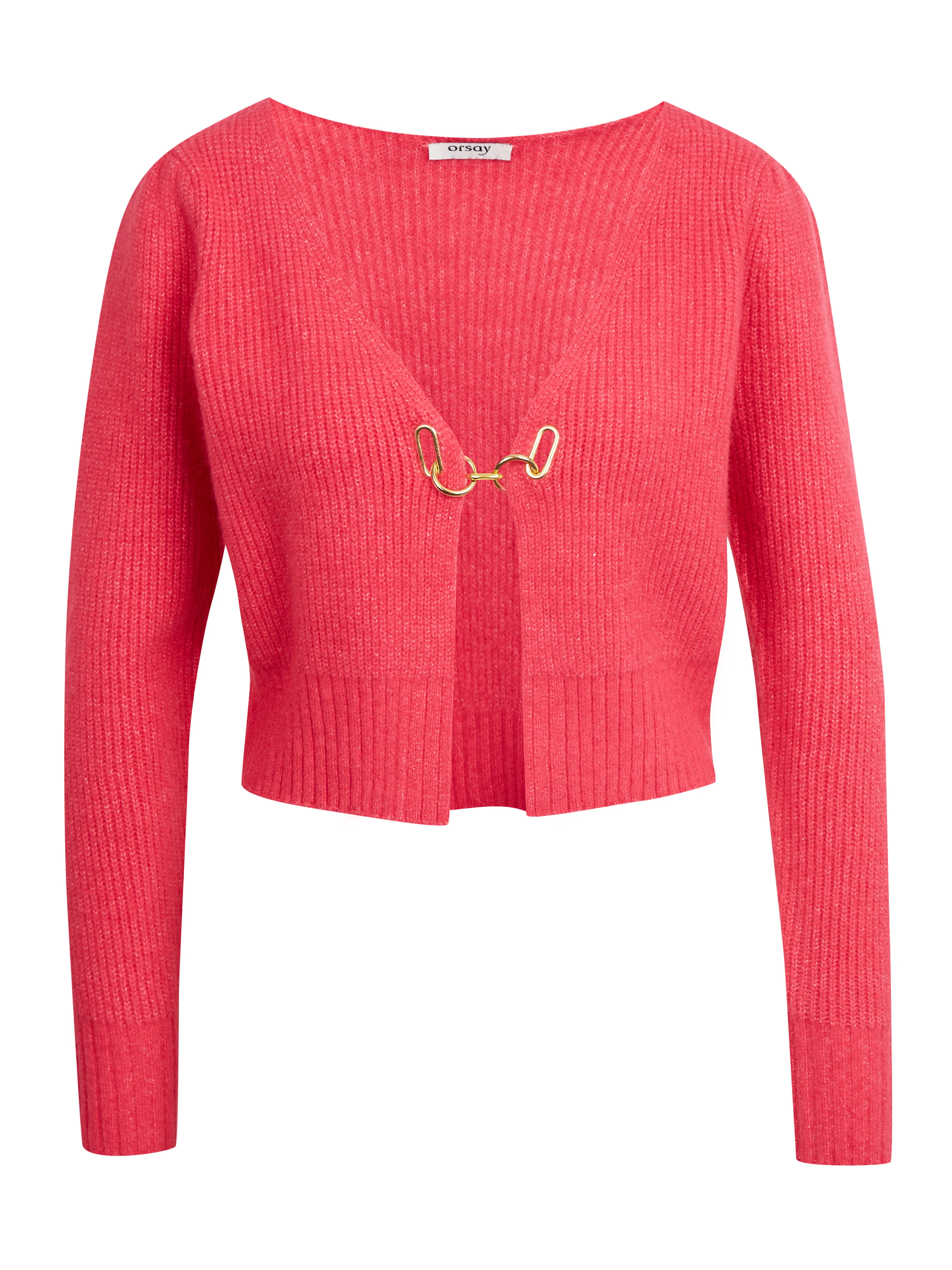 Rosa Damen-Strickjacke mit Wolle ORSAY