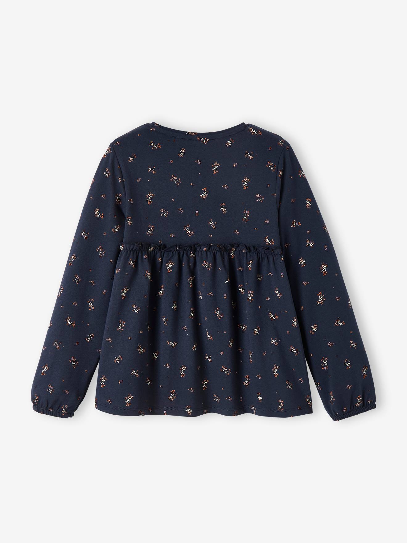 Vertbaudet Mädchen Blusenshirt mit Print Oeko-Tex - dunkelbraun